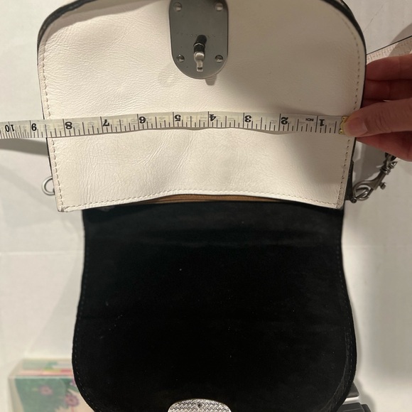 Patricia Nash leather crossbody purse in a black and white colorblock - Picture 8 of 10